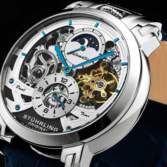 ساعة ستوهرلينغ أوريجينال ليجاسي أوتوماتيكية للرجال بمينا فضي