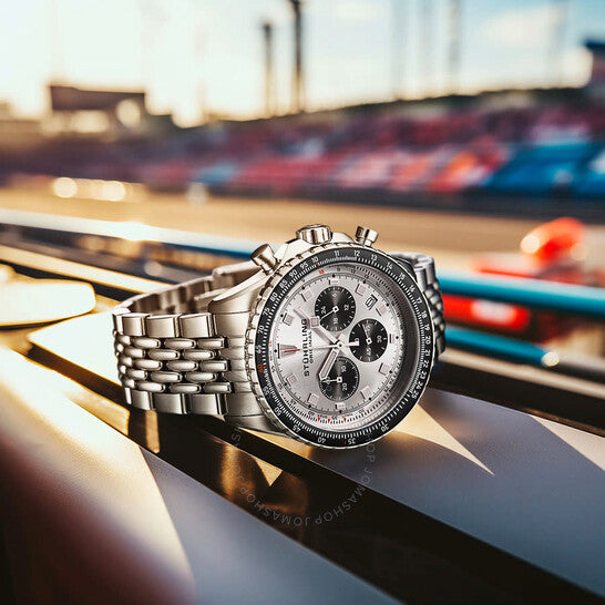 Stuhrling Original, Monaco Chronograph Quartz Silver Dial Men's Watch
