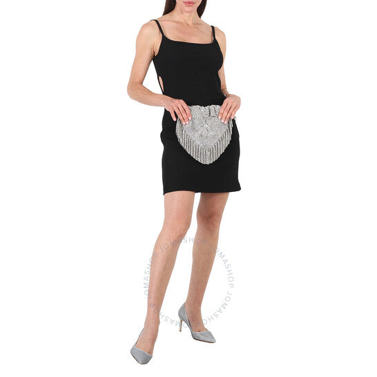 T By Alexander Wang, Crystal Mesh Heart Pillow Clutch