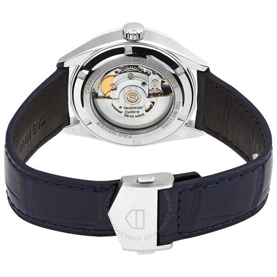 ساعة تاغ هوير كاريرا أوتوماتيكية للرجال بمينا أزرق