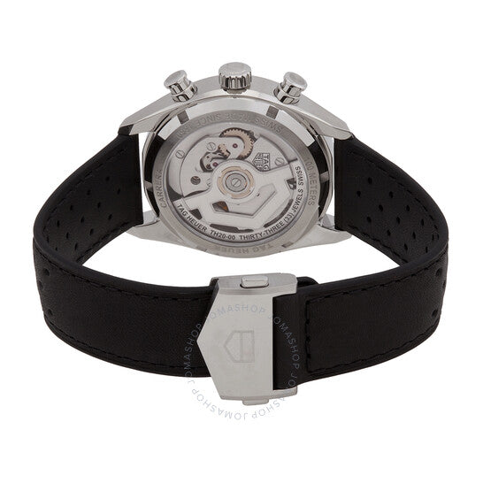 ساعة تاغ هوير كاريرا كرونوغراف أوتوماتيكية للرجال بمينا أسود