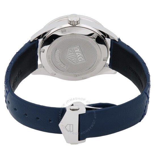 ساعة تاغ هوير كاريرا كوارتز بمينا زرقاء مرصعة بالألماس للسيدات