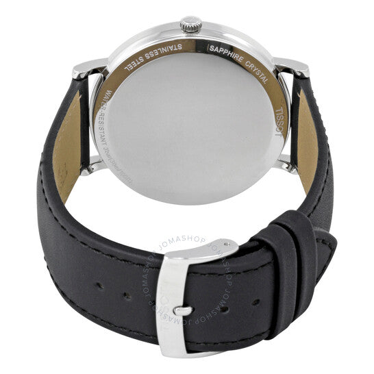 Tissot, Everytime Silver Dial Black Leather Men's Watch T1096101603100
