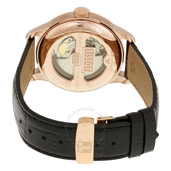 ساعة تيسو تي كلاسيك أوتوماتيكية للرجال بمينا أسود T0064073605300