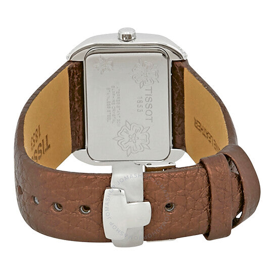 ساعة تي-ويف للسيدات من تيسوت، بمينا فضي وإطار ماسي