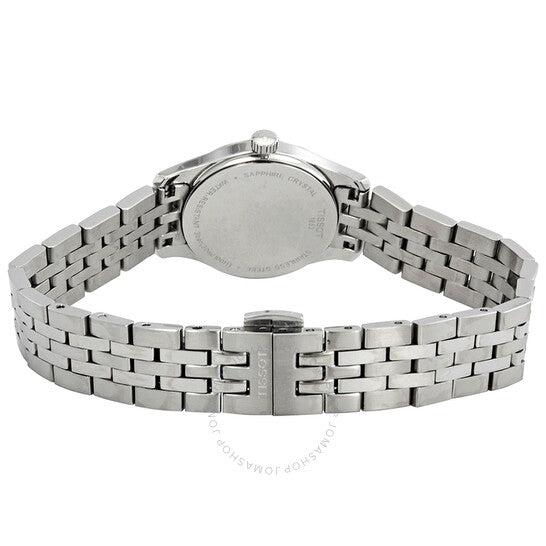 ساعة تيسوت تراديشن للسيدات بمينا أسود وستانلس ستيل