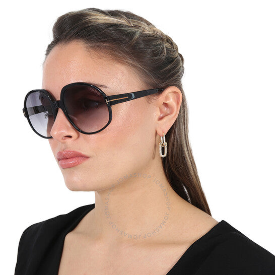 Tom Ford, Claude Smoke Gradient Oversized Ladies Sunglasses