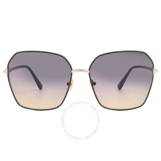 Tom Ford, Claudia-02 Smoke Gradient to Lilac Butterfly Ladies Sunglasses