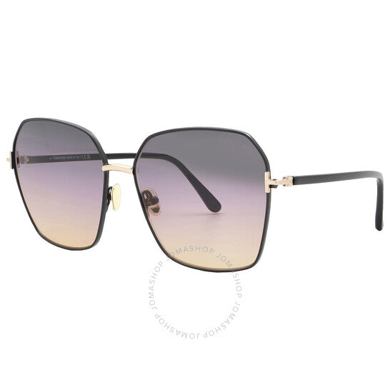 Tom Ford, Claudia-02 Smoke Gradient to Lilac Butterfly Ladies Sunglasses