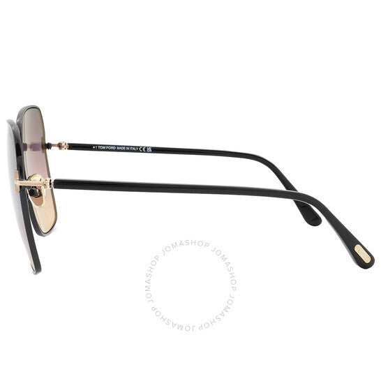 Tom Ford, Claudia-02 Smoke Gradient to Lilac Butterfly Ladies Sunglasses