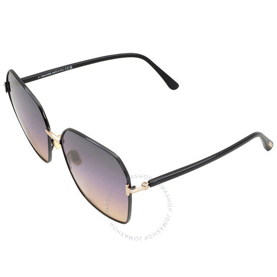 Tom Ford, Claudia-02 Smoke Gradient to Lilac Butterfly Ladies Sunglasses