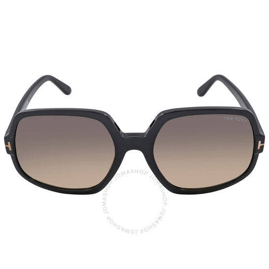 Tom Ford, Delphine Smoke Gradient Oversized Ladies Sunglasses