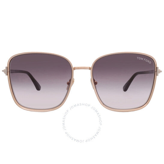 Tom Ford, Fern Smoke Gradient Square Ladies Sunglasses
