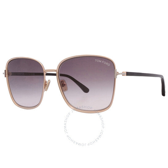 Tom Ford, Fern Smoke Gradient Square Ladies Sunglasses