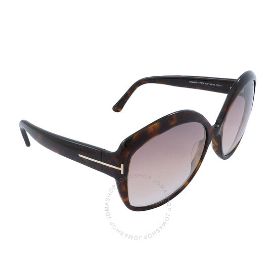 Tom Ford, Chiara Brown Gradient Butterfly Ladies Sunglasses