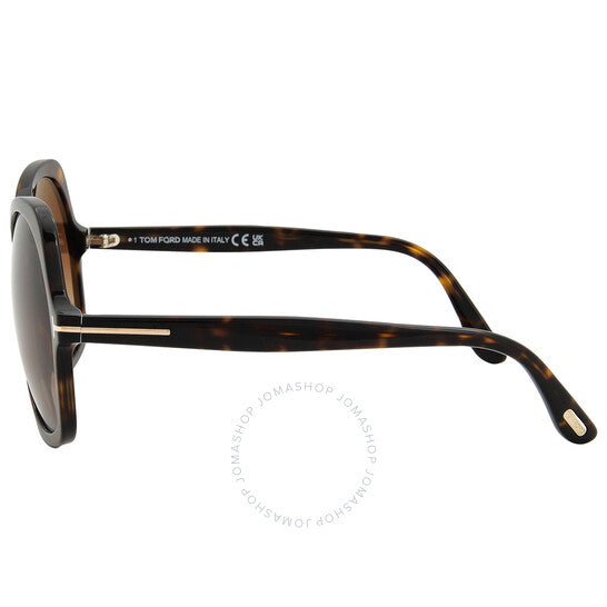 نظارات شمسية نسائية من توم فورد روزمين بلون بني متدرج على شكل فراشة