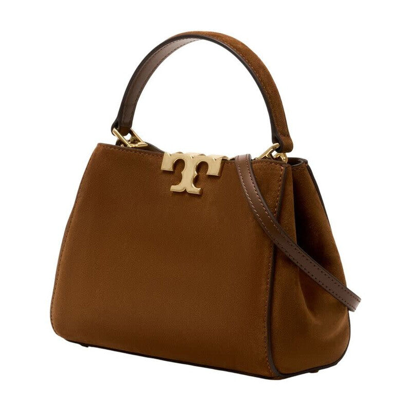 Leather Top Handle Bag — Brown