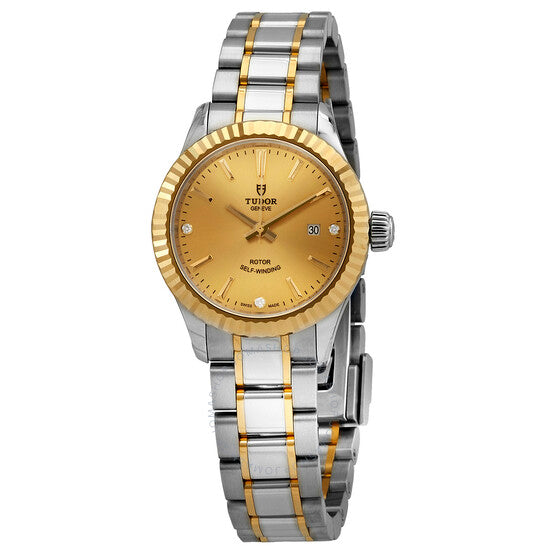 Tudor, Style Automatic Diamond Champagne Dial Ladies Watch