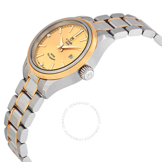 Tudor, Style Champagne Diamond Dial Ladies Two Tone Watch