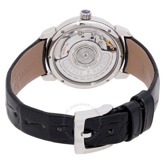 ساعة كلاسيكو أوتوماتيكية للسيدات من أوليس ناردين، بمينا فضي مرصعة بالألماس