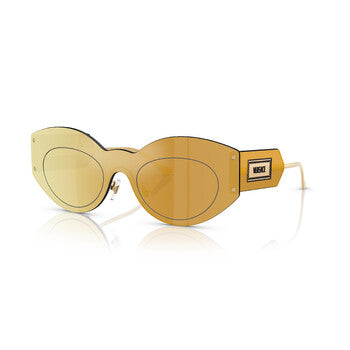 Brown Mirror Gold Shield Ladies Sunglasses