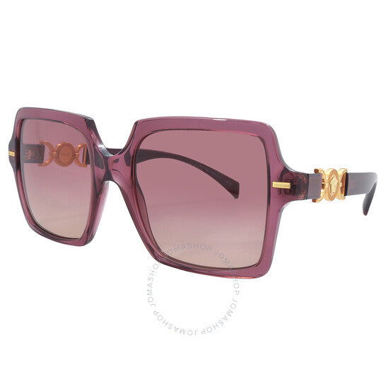 Versace, Brown Pink Gradient Square Ladies Sunglasses