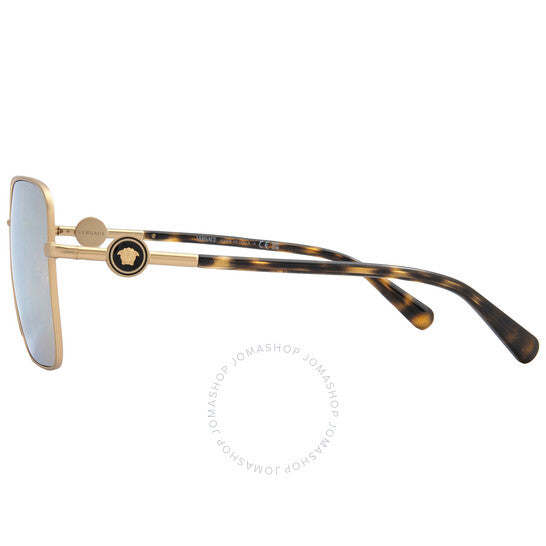 Versace, Brown/Mirrored Gold Square Ladies Sunglasses