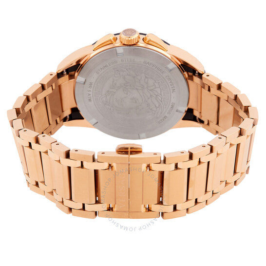 ساعة فيرساتشي كرونوغراف كوارتز للرجال بمينا سوداء