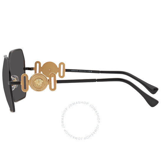 Versace, Dark Gray Geometric Ladies Sunglasses