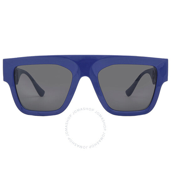 نظارة شمسية رجالية من Versace، بتصميم Brown Line باللون الرمادي الداكن