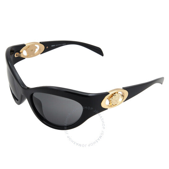 نظارة شمسية نسائية بتصميم عين القطة باللون الرمادي الداكن من فيرساتشي