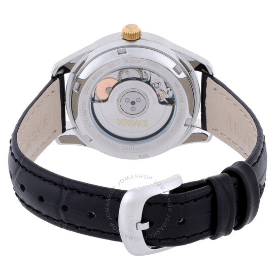 ساعة فيرساتشي جريكا كلاسيك أوتوماتيكية للسيدات بمينا أسود