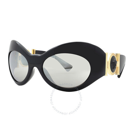 نظارة شمسية نسائية من فيرساتشي، رمادي فاتح، غير منتظمة الشكل