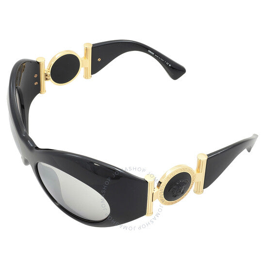 نظارة شمسية نسائية من فيرساتشي، رمادي فاتح، غير منتظمة الشكل