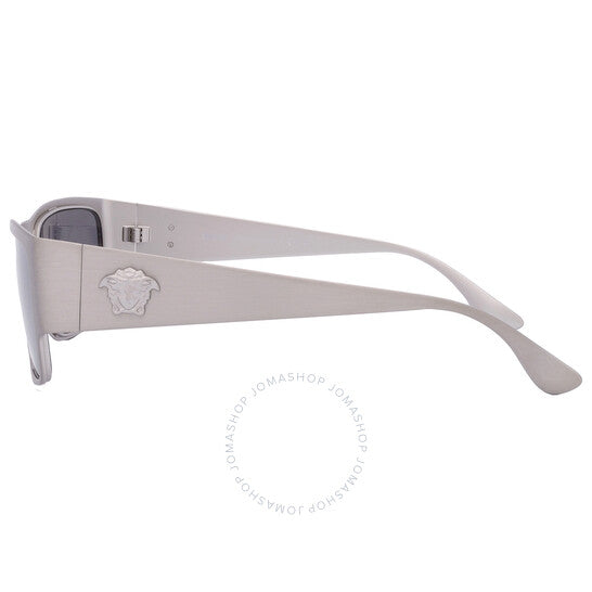 Versace, Light Grey Mirror Black Square Men's Sunglasses