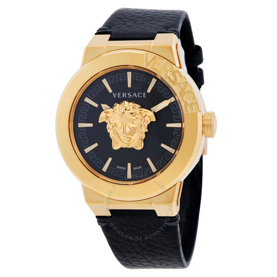 فيرساتشي، ساعة ميدوسا إنفينيت كوارتز للرجال بمينا أسود