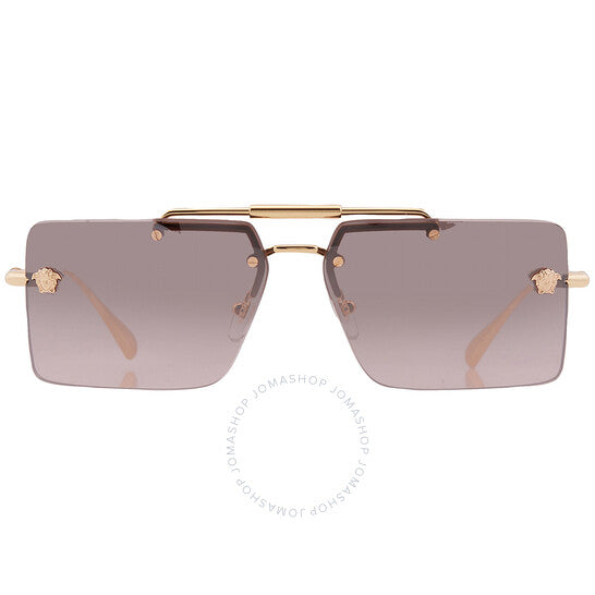 Versace, Pink Gradient Flash Mirror Rectangular Ladies Sunglasses