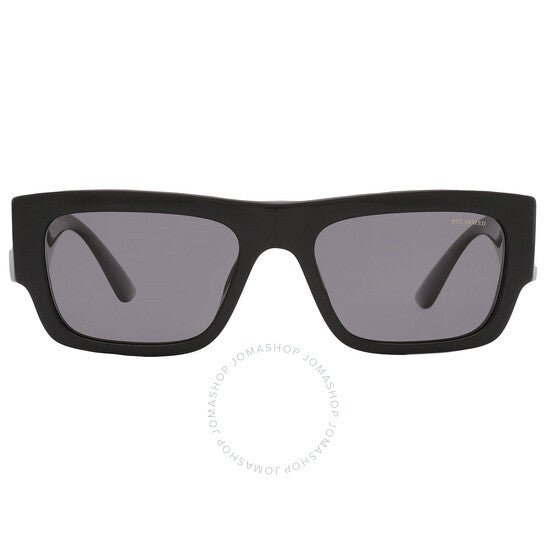 نظارة شمسية مستطيلة مستقطبة للرجال من فيرساتشي، رمادية داكنة