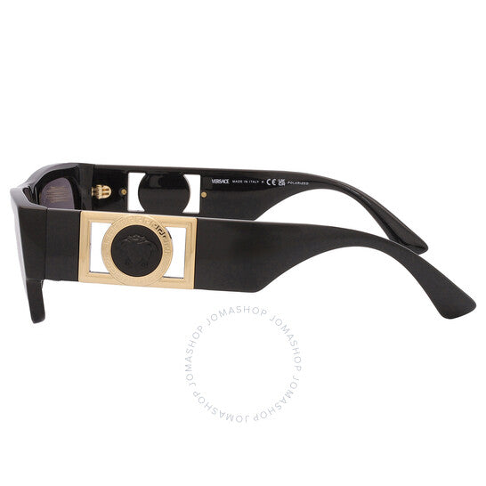 نظارة شمسية مستطيلة مستقطبة للرجال من فيرساتشي، رمادية داكنة