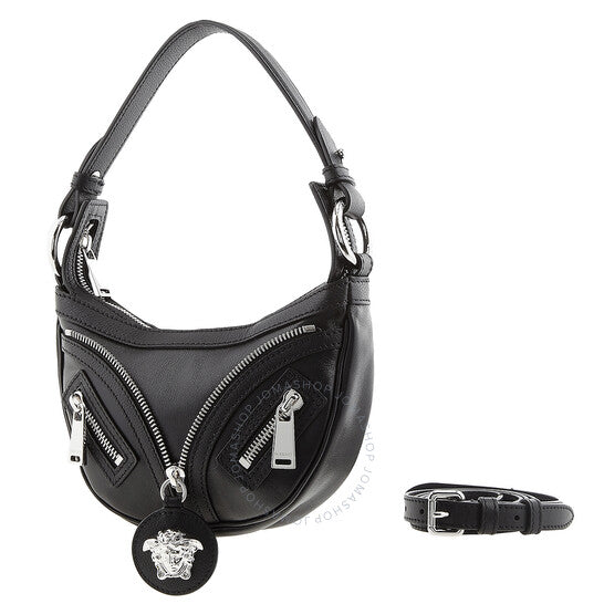 Versace, Repeat Mini Black Hobo Bag