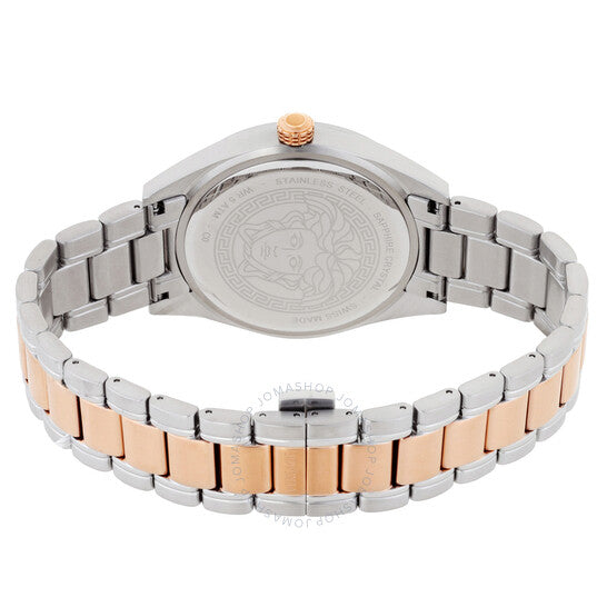 ساعة فيرساتشي V-Code GMT كوارتز للرجال بمينا أسود