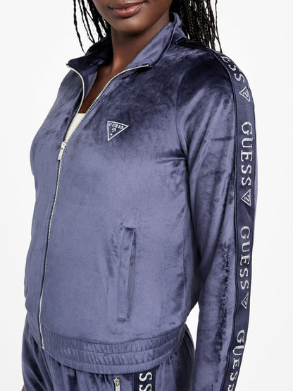 eco janess logo-tape velour jacket