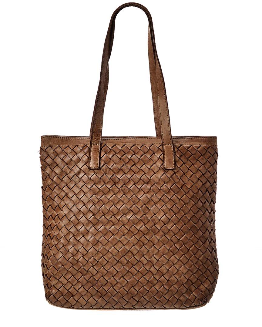 claire hand woven leather tote