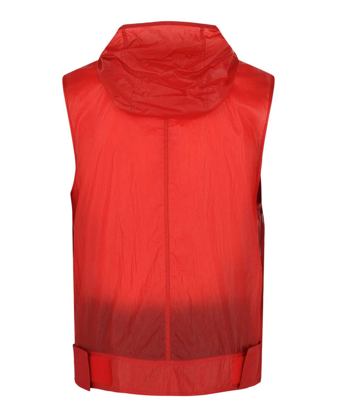 hooded windbreaker vest in red