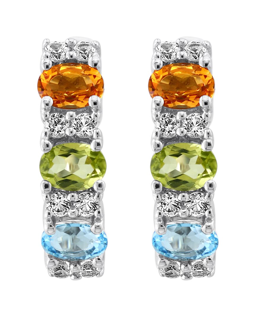 14k over silver 1.35 ct. tw. blue topaz, citrine, peridot,