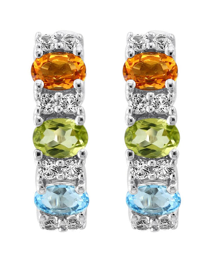 14k over silver 1.35 ct. tw. blue topaz, citrine, peridot,