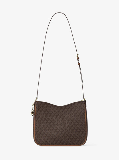 nayla medium signature logo messenger bag