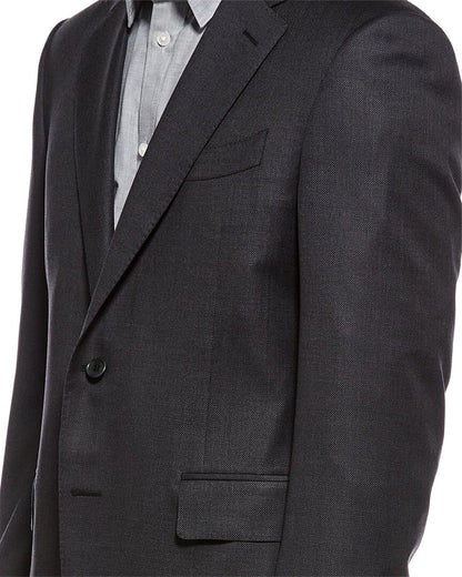 2pc wool suit with flat front pant