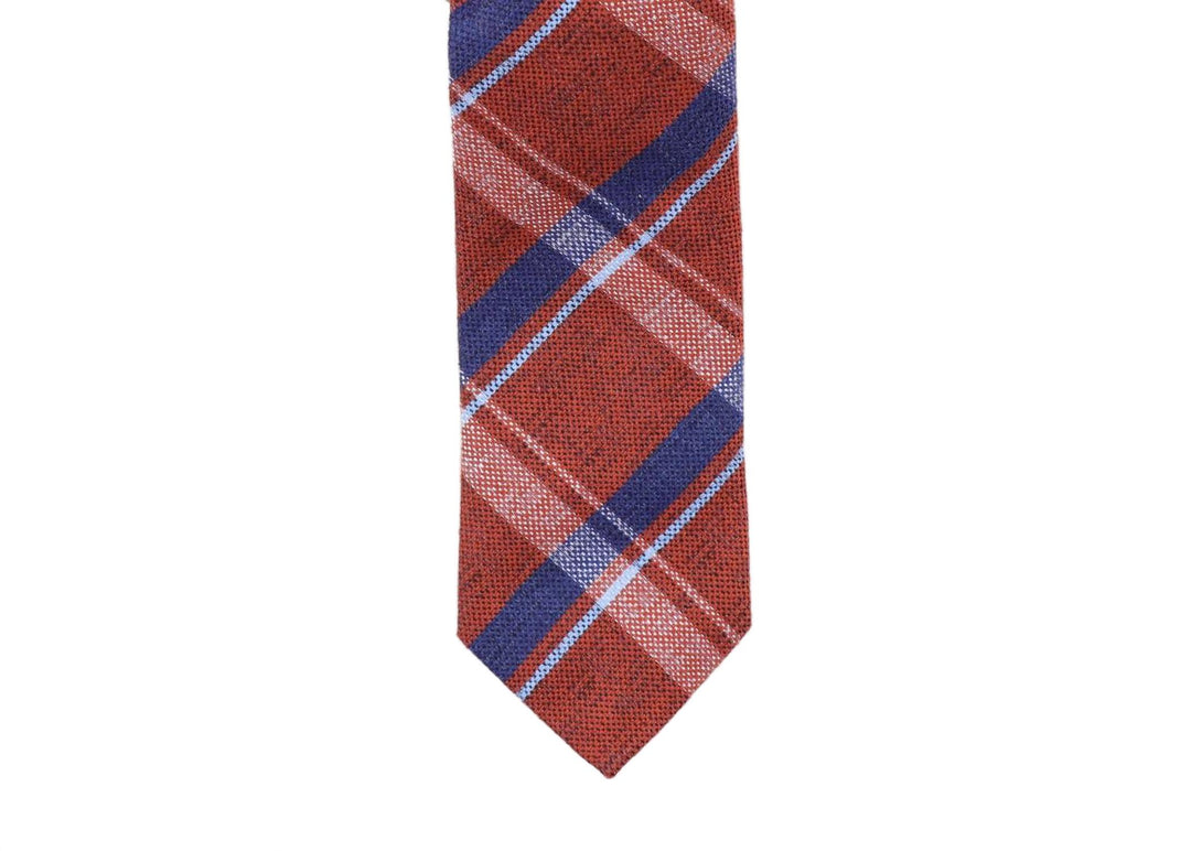 One Size - burned orange plaid