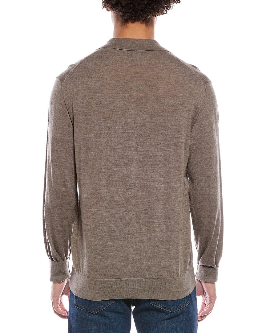 fine knit wool polo shirt